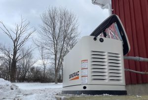 generac generator in snow